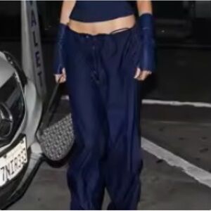Navy Blue parachute Pants
